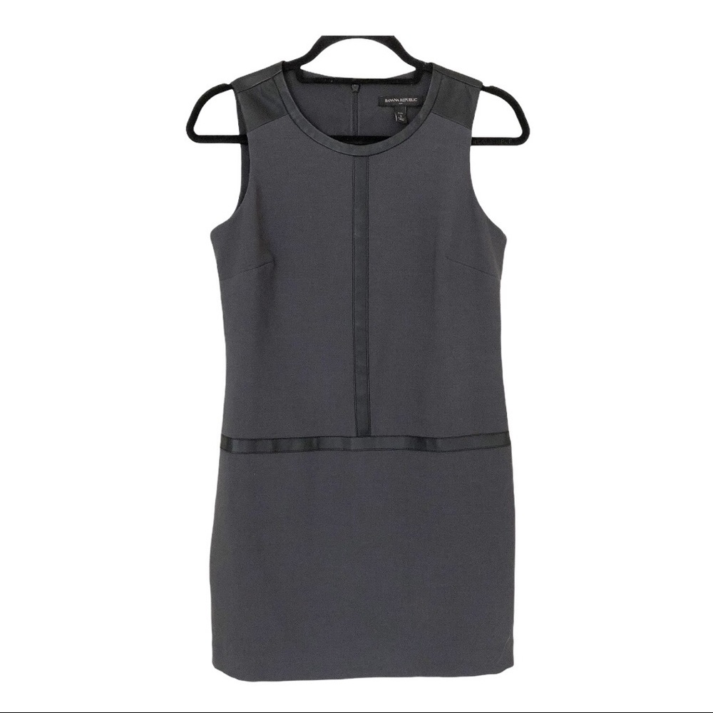 Banana Republic Gray/ Black Faux Leather Trim